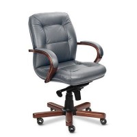 Victoria B (Серая кожа/темный орех) Кресло руководителя