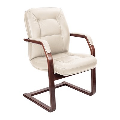 Victoria C (Бежевая кожа/темный орех) Конференц-кресло