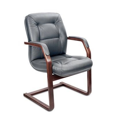 Victoria C (Серая кожа/темный орех) Конференц-кресло