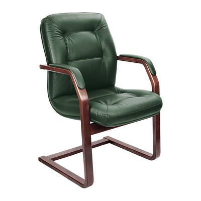 Victoria C (Зеленая кожа/темный орех) Конференц-кресло
