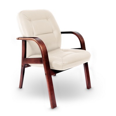 Victoria D (Бежевая кожа/темный орех) Конференц-кресло