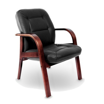 Victoria D (Черная кожа/темный орех) Конференц-кресло