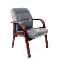 Victoria D (Серая кожа/темный орех) Конференц-кресло