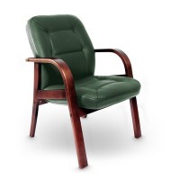 Victoria D (Зеленая кожа/темный орех) Конференц-кресло