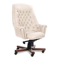 Zurich A (Бежевая кожа/темный орех) Кресло руководителя