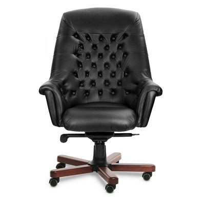 Zurich A (Черная кожа/темный орех) Кресло руководителя