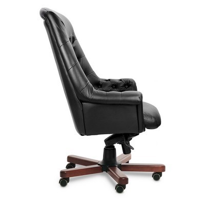 Zurich A (Черная кожа/темный орех) Кресло руководителя