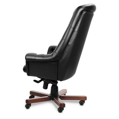 Zurich A (Черная кожа/темный орех) Кресло руководителя