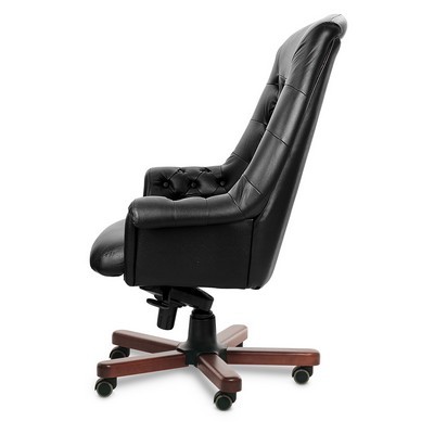 Zurich A (Черная кожа/темный орех) Кресло руководителя