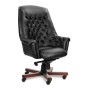 Zurich A (Черная кожа/темный орех) Кресло руководителя