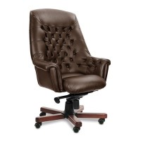 Zurich A (Коричневая кожа/темный орех) Кресло руководителя