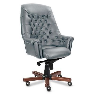 Zurich A (Серая кожа/темный орех) Кресло руководителя