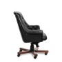 Zurich B (Черная кожа/темный орех) Кресло руководителя