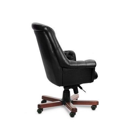 Zurich B (Черная кожа/темный орех) Кресло руководителя