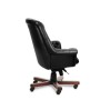Zurich B (Черная кожа/темный орех) Кресло руководителя