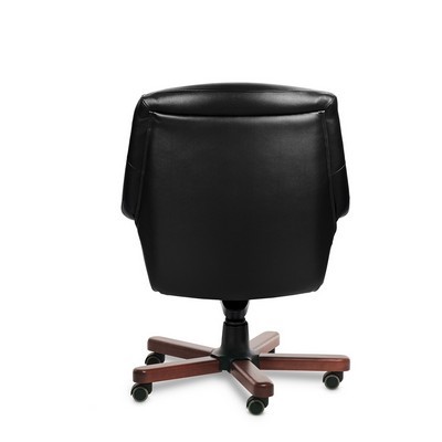 Zurich B (Черная кожа/темный орех) Кресло руководителя
