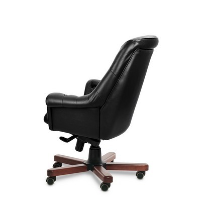 Zurich B (Черная кожа/темный орех) Кресло руководителя