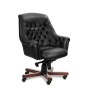 Zurich B (Черная кожа/темный орех) Кресло руководителя