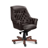 Zurich B (Коричневая кожа/темный орех) Кресло руководителя