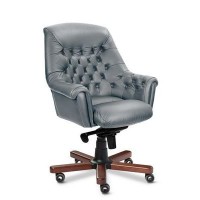 Zurich B (Серая кожа/темный орех) Кресло руководителя