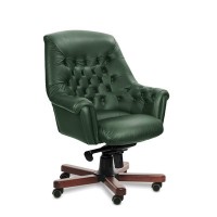 Zurich B (Зеленая кожа/темный орех) Кресло руководителя
