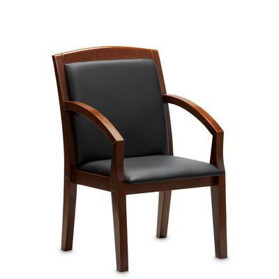 Zurich DL (Черная кожа/темный орех) Конференц-кресло