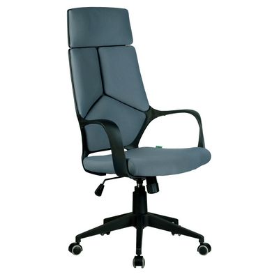 Riva Chair IQ Rv 8989 (серая ткань, черный пластик) Кресло офисное