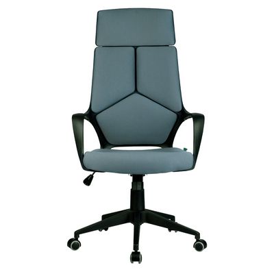 Riva Chair IQ Rv 8989 (серая ткань, черный пластик) Кресло офисное