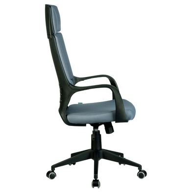 Riva Chair IQ Rv 8989 (серая ткань, черный пластик) Кресло офисное