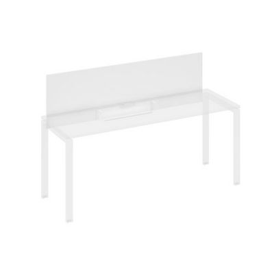 A4 834 БП (Белый премиум) Экран настольный фронтальный для стола 1800 с кабель-каналом