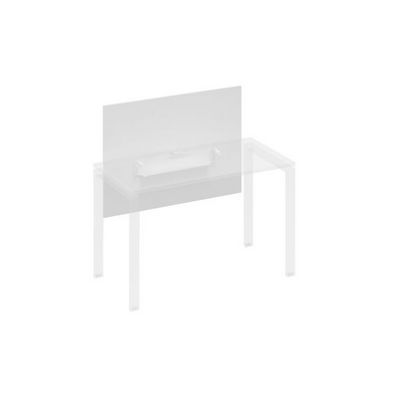 A4 836 БП (Белый премиум) Экран настольный фронтальный большой для стола 1200 с кабель-каналом