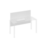 A4 837 БП (Белый премиум) Экран настольный фронтальный большой для стола 1400 с кабель-каналом