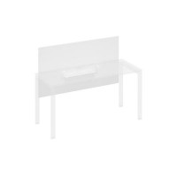 A4 838 БП (Белый премиум) Экран настольный фронтальный большой для стола 1600 с кабель-каналом