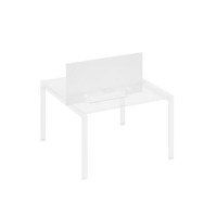 A4 846 БП (Белый премиум) Экран настольный фронтальный для стола 1200 с двумя кабель-каналами