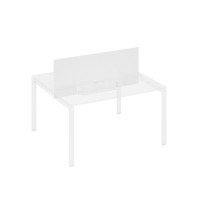 A4 847 БП (Белый премиум) Экран настольный фронтальный для стола 1400 с двумя кабель-каналами