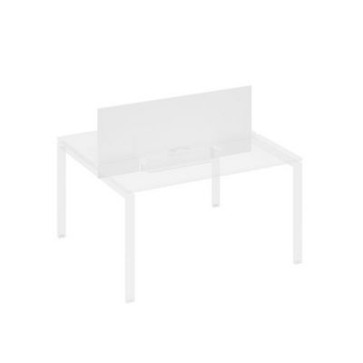 A4 847 БП (Белый премиум) Экран настольный фронтальный для стола 1400 с двумя кабель-каналами