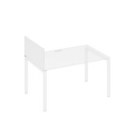 A4 854 БП (Белый премиум) Экран настольный боковой/промежуточный ДСП с кронштейнами