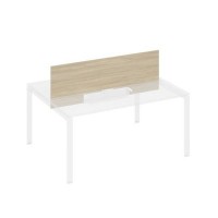 A4 848 ДК (Дуб скандинаввский) Экран настольный фронтальный для стола 1600 с двумя кабель-каналами