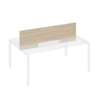 A4 849 ДК (Дуб скандинаввский) Экран настольный фронтальный для стола 1800 с двумя кабель-каналами