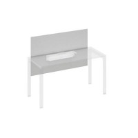 A4 837 СЕ (Серый) Экран настольный фронтальный большой для стола 1400 с кабель-каналом