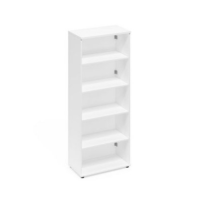 A4 376 БП (Белый премиум) Стеллаж высокий с задней стенкой ДСП