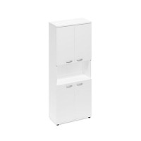 A4 9374 БП (Белый премиум) Шкаф для документов 4-дверный с открытой нишей