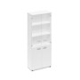 A4 9379 БП (Белый премиум) Шкаф для документов со стеклянными дверьми