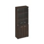 A4 9379 ДР (Дуб ристретто) Шкаф для документов со стеклянными дверьми