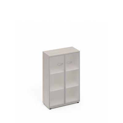 A4 9367 ДШ (Дуб шамони) Шкаф средний со стеклом в алюминиевой рамке