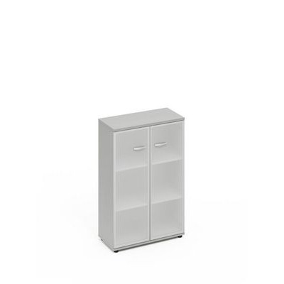 A4 9367 СЕ (Серый) Шкаф средний со стеклом в алюминиевой рамке