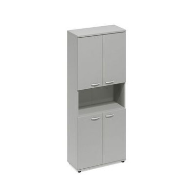 A4 9374 СЕ (Серый) Шкаф для документов 4-дверный с открытой нишей