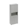 A4 9374 СЕ (Серый) Шкаф для документов 4-дверный с открытой нишей