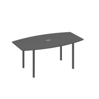 А4 А2 112 АР (Антрацит премиум/Антрацит) Стол для переговоров 180 опоры DUE