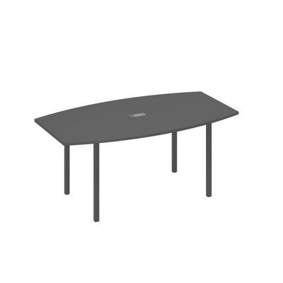 А4 А2 112 АР (Антрацит премиум/Антрацит) Стол для переговоров 180 опоры DUE